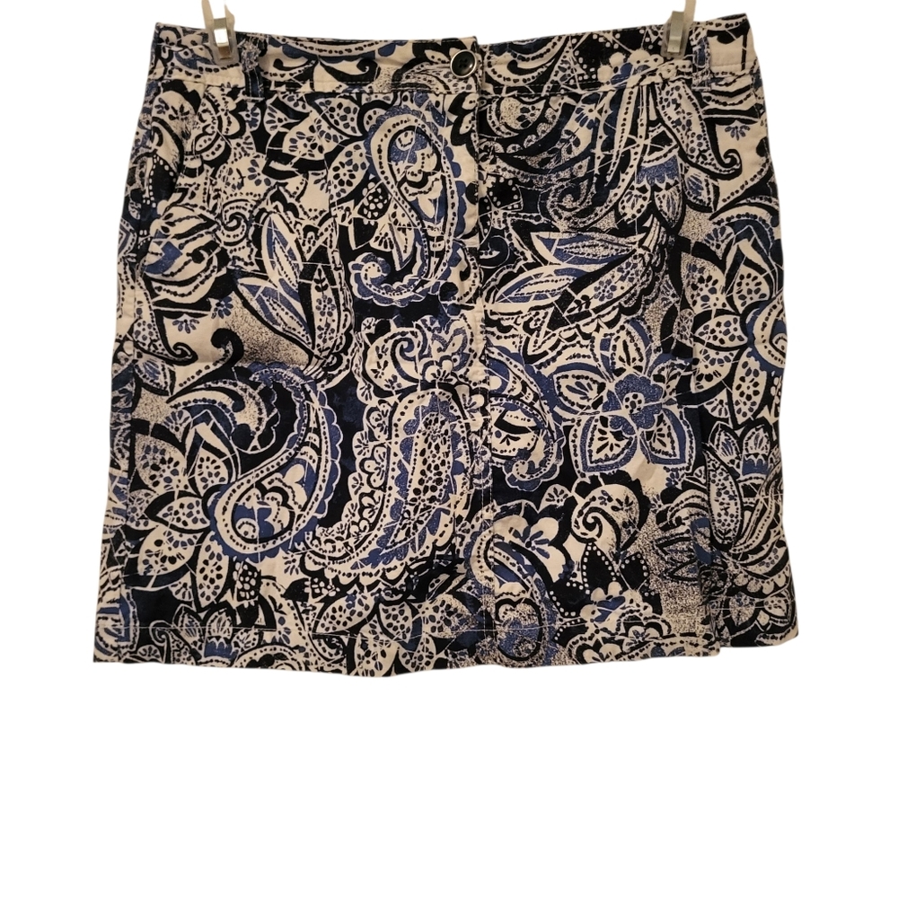 Kim Rogers Floral Skort Blue/White sz 6